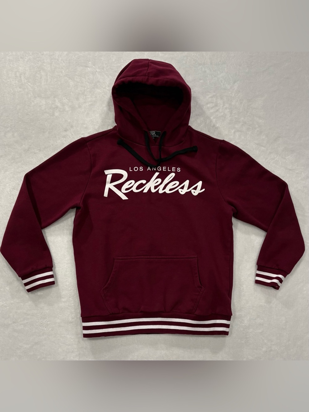 Y & R Young & Reckless Los Angeles Burgundy Sweatshirt Hoodie Women’s size M